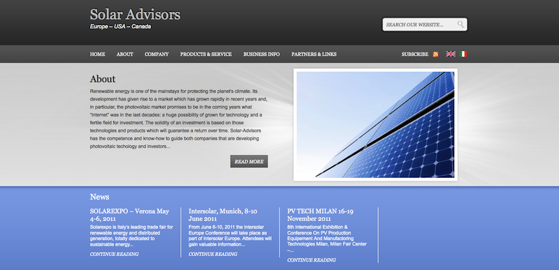 Sito istituzionale Solar-advisors.com