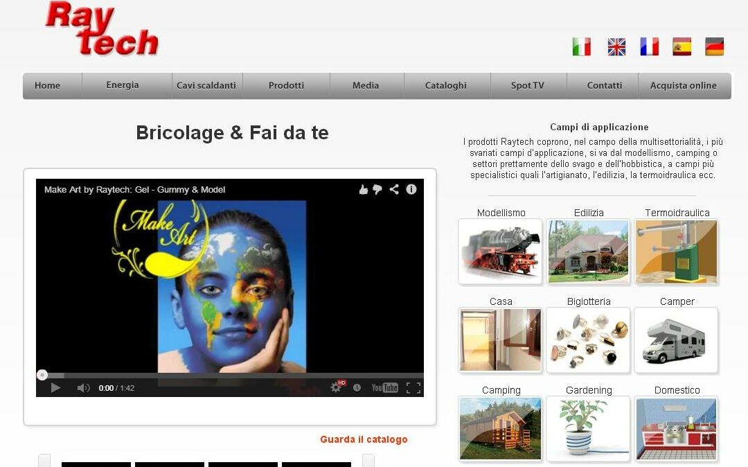 Sito strategico + produzione e presidio video su YouTube per Raytech